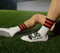 Black and Red Hooped Anti Slip Socks