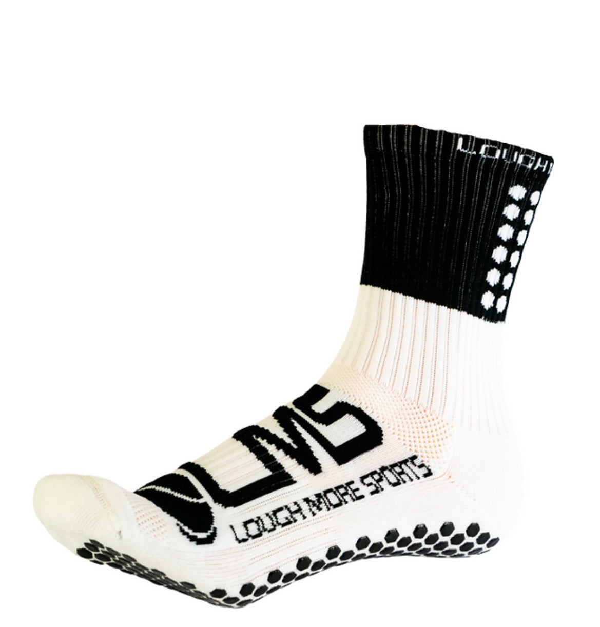 Anti Slip Black and White Grip sock