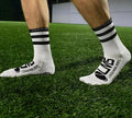Black and White Hooped Anti Slip Socks