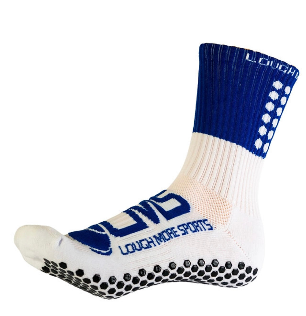 Anti Slip Blue and White Grip Socks